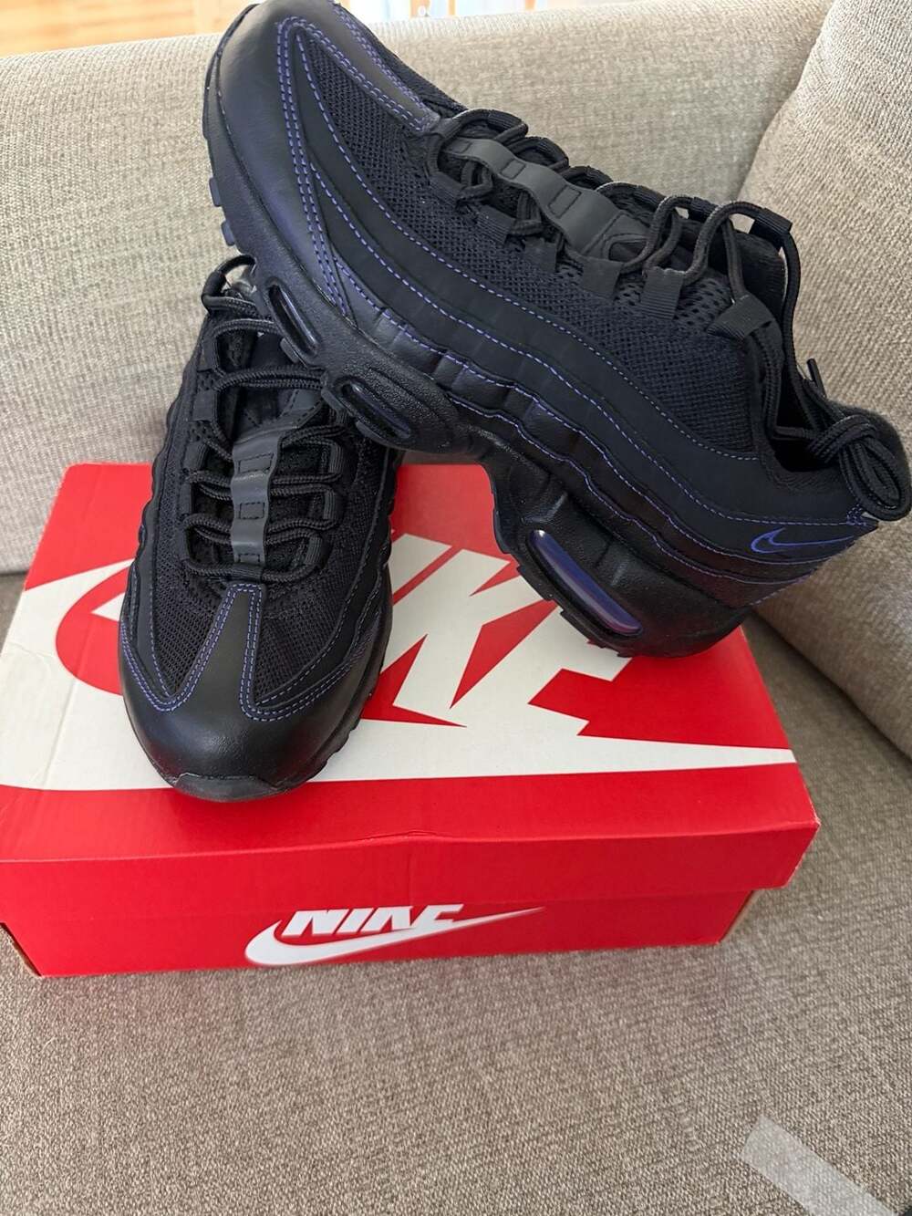 Nike Air Max 95 Recraft LTR GS Black Persian Violet Size 6Y